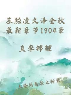 苏熙凌久泽金秋最新章节1904章