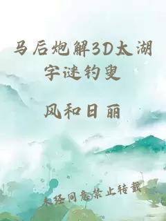 马后炮解3D太湖字谜钓叟