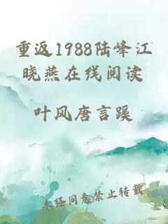 重返1988陆峰江晓燕在线阅读