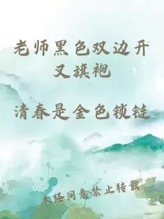 老师黑色双边开叉旗袍